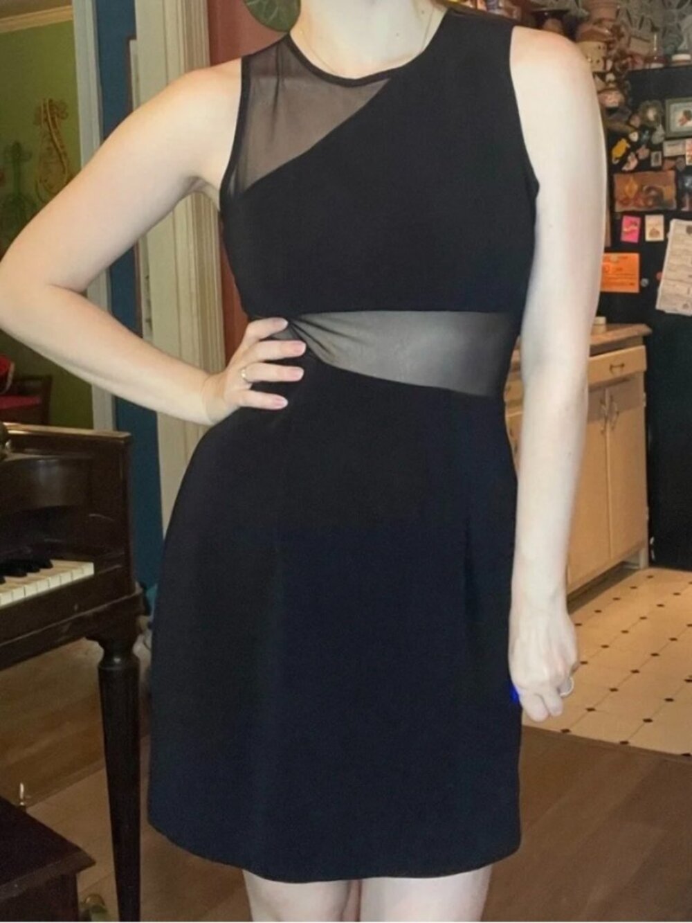 Super Cool Vintage 90s Blondie and Me by Linda Bernell Black Stretch Mini Dress